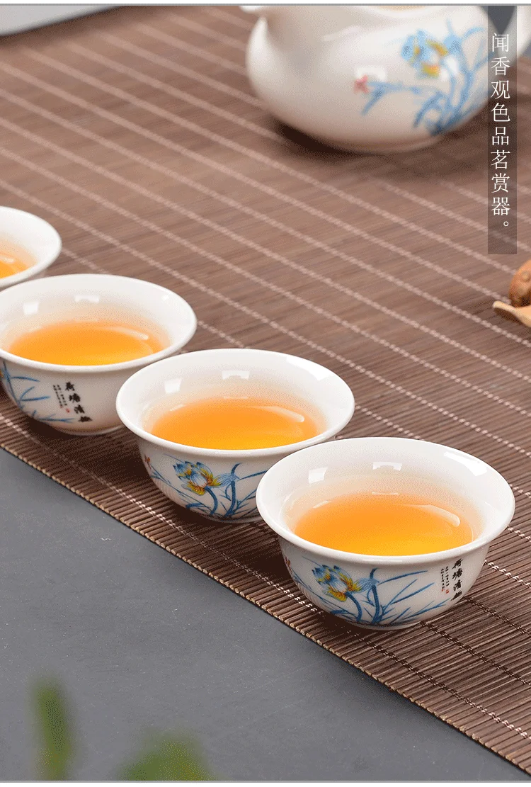 Китайский чайный набор Gaiwan синий и белый фарфор кунг-фу чайный набор Tureen керамическая чашка для чая здоровье чайный горшок чайная чашка мастер чашки
