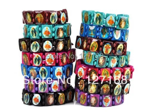 Католические Четки разных цветов деревянный браслет для детей в подарок 20 шт./лот