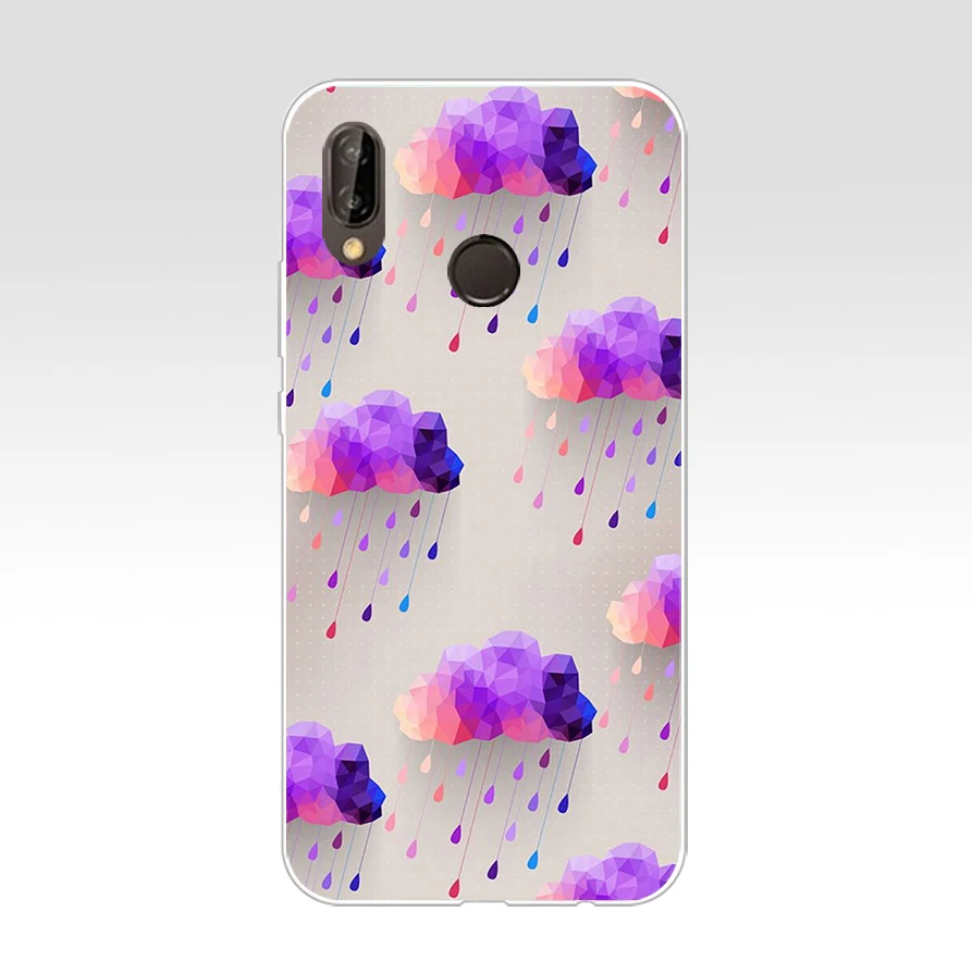 Мягкий силиконовый чехол из ТПУ для huawei p 20 lite pro y6 254 mate 10 2017 H с облаками на голубом