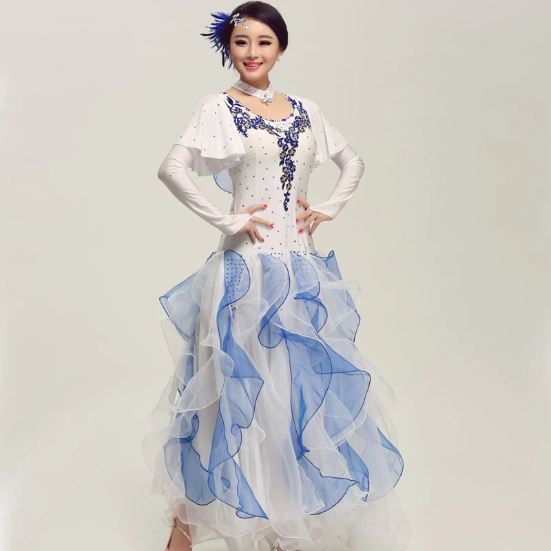 Современные костюмы платье для бальных танцев юбка выступлений танцевальное