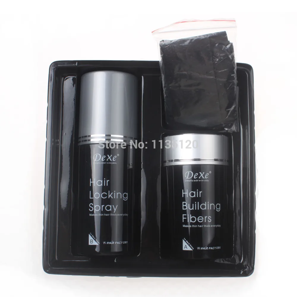 Dexe волосы строительные волокна 22 г темно коричневый цвет и блокировки спрей 100 мл