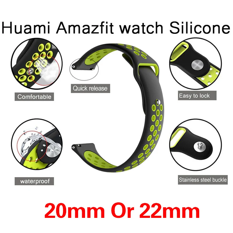 Силиконовый ремешок bip для часов Amazfit 20 мм Bip BIT Lite молодежные Смарт часы браслет на