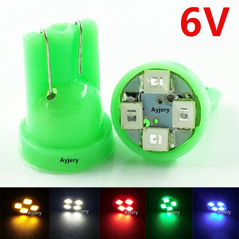 AYJERY! 6 в 3 в! 500 шт. Автомобильные светодиодные лампы T10 194 168 W5W 1210 4 SMD 4|blue light lamp|car reading