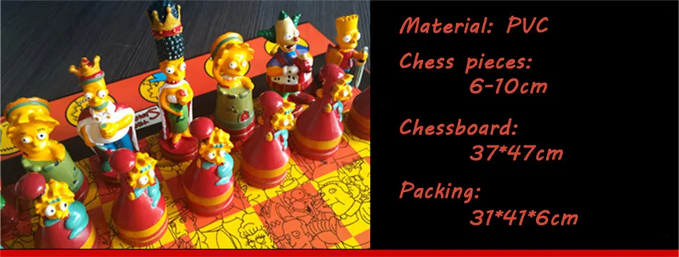BSTFAMLY Шахматный набор Chessman Simpson, игра в международные шахматы, складная шахматная доска, ПВХ пластиковые шахматы, игрушки Souptoys I22