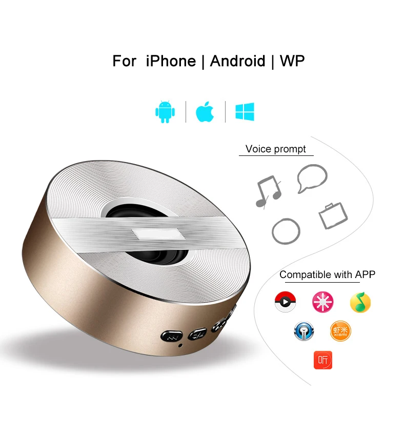 AINGSLIM беспроводной Bluetooth динамик Поддержка TF карты воспроизведения портативный стерео автомобильный сабвуфер Hands-free Звонки для мобильного телефона ПК