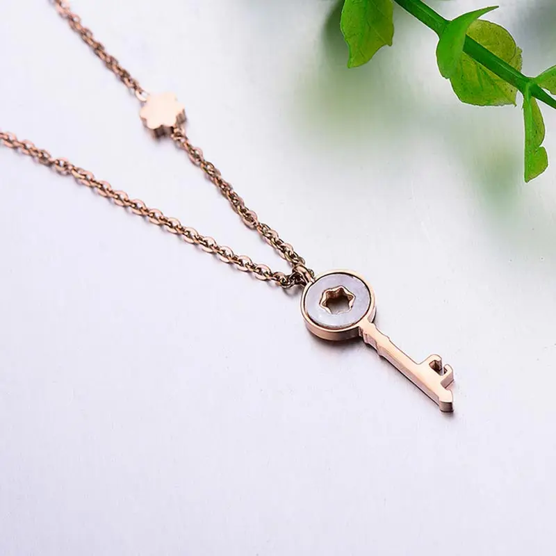 ZFVB Мода оболочки ключ Цепочки и ожерелья s для Для женщин нержавеющая сталь