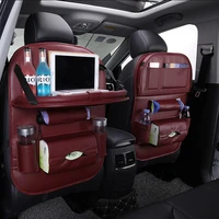 pu leather car organizer for kids auto front seat back storage bag bottle paper towel tablet holder gadget interior accessories