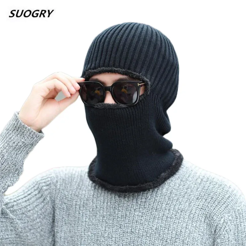 

SUOGRY Winter Hat Skullies Beanies Hat Winter Beanies For Men Women Wool Scarf Cap Balaclava Mask Gorras Bonnet Knitted Hat