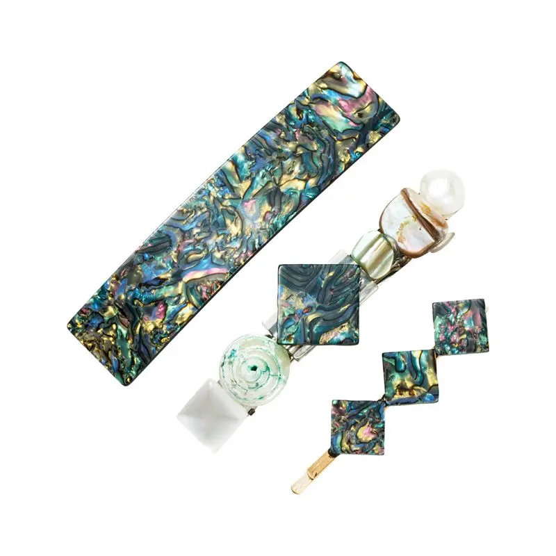3 pcs a set 3 шт. корейские винтажные уксусная кислота заколки для волос Геометрические Квадратные оболочки заколки для волос аксессуары для женщин вечерние ювелирные изделия заколки - Цвет: 3 pcs a set