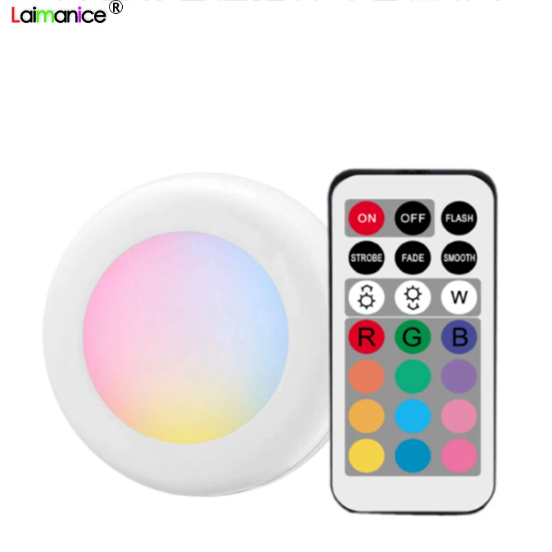 Беспроводной светодиодный светильник шайба s RGB 12 цветов затемняемый сенсорный датчик Светодиодная подсветка под шкаф для закрытого гардероба Лестницы прихожей ночника