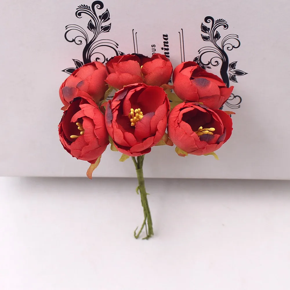 60 шт. 3 см бутон чайной розы искусственные цветы для свадьбы украшения дома