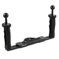 dual handle aluminum alloy handheld stabilizer diving tray for sports action cameras and dslr cameras underwater photography