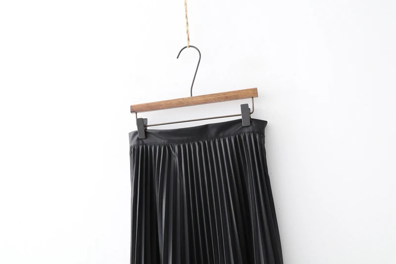 Осенние повседневные кожаные юбки женская одежда юбка с высокой талией черная