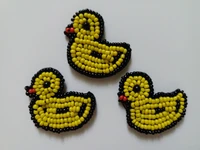 3pcslot duck rhinestone beaded patches for clothing sew on sequin applique decorative parches for clothes bag