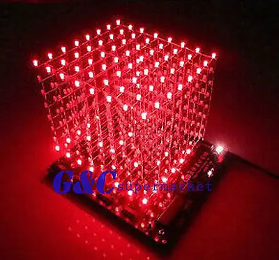 3D LightSquared DIY Kit 8x8x8 3 мм светодиодный куб Red Ray светодиодный