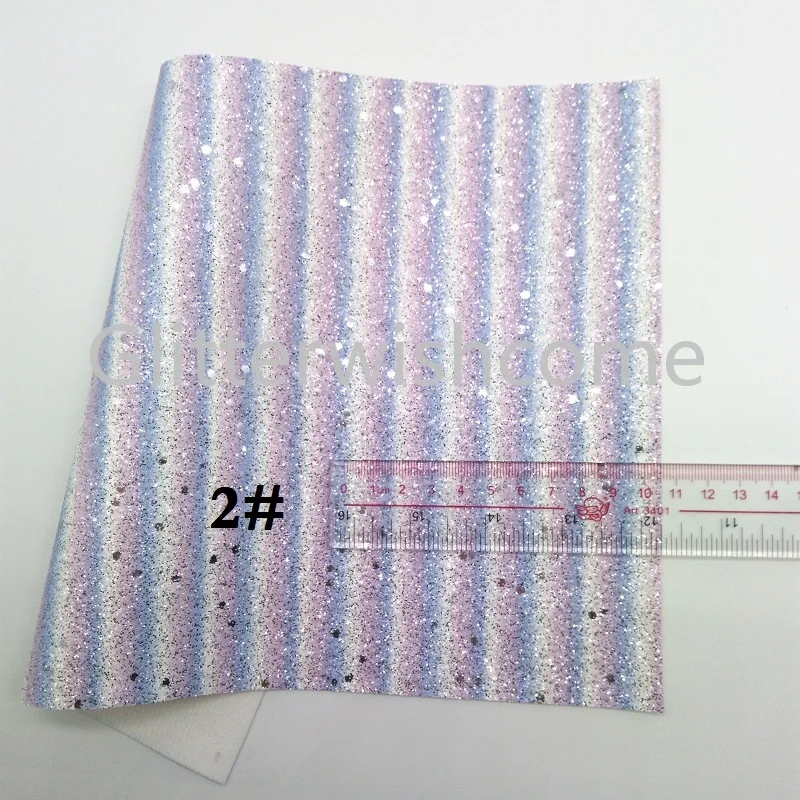 Ткань Glitterwishcome 21x29 см Размер A4 винил для бантов с принтом в полоску блестящая кожа