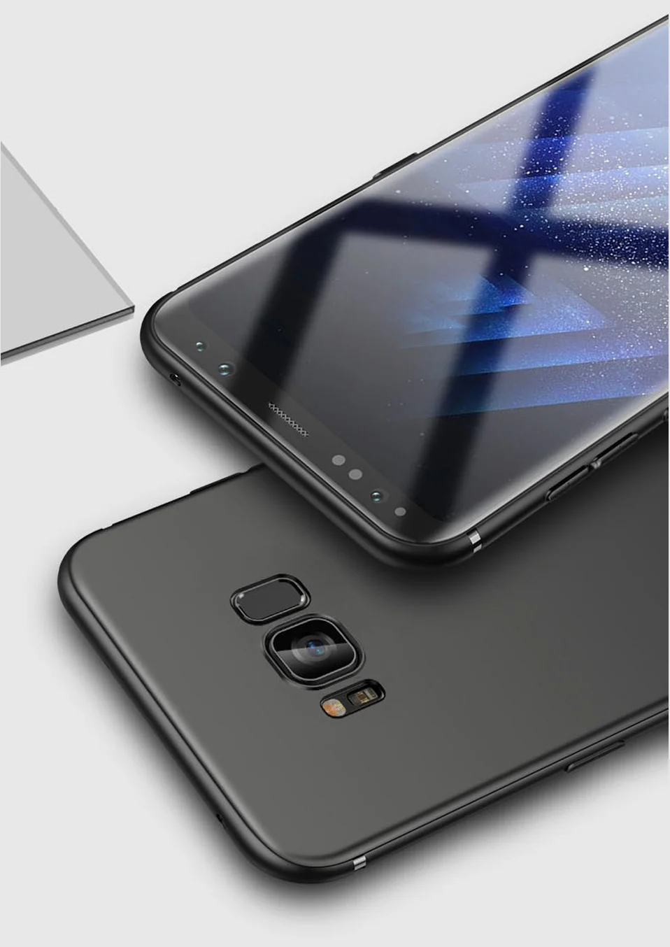 Тонкий силиконовый чехол для телефона samsung S6 S7 край S8 S9 плюс мягкий матовый TPU A5 A6 A7