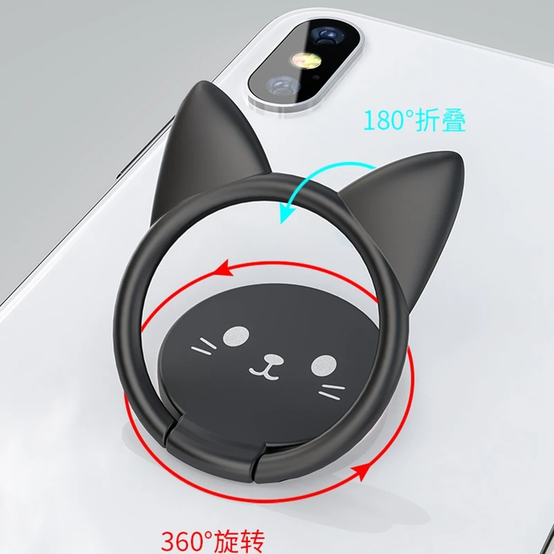 Милый держатель кольца для iPhone 6 7 8 samsung Xiaomi huawei 360 Вращающийся держатель для мобильного телефона магнитный автомобильный держатель