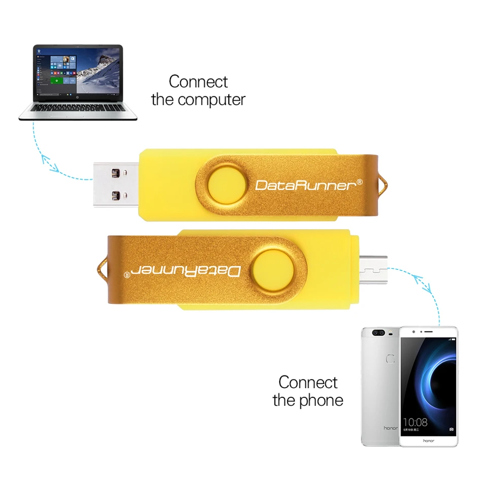 Новый Usb 3 0 DataRunner OTG USB флеш-накопитель для смартфонов/планшетов/ПК 32 Гб 64 128 ГБ 256