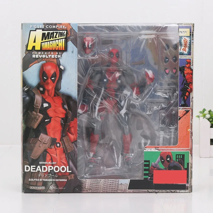 deadpool 001 box Revoltech серии Marvel Мстители Endgame Железный человек паук яд Росомаха Капитан Америка Магнето фигурка модель игрушки - Цвет: deadpool 001 box