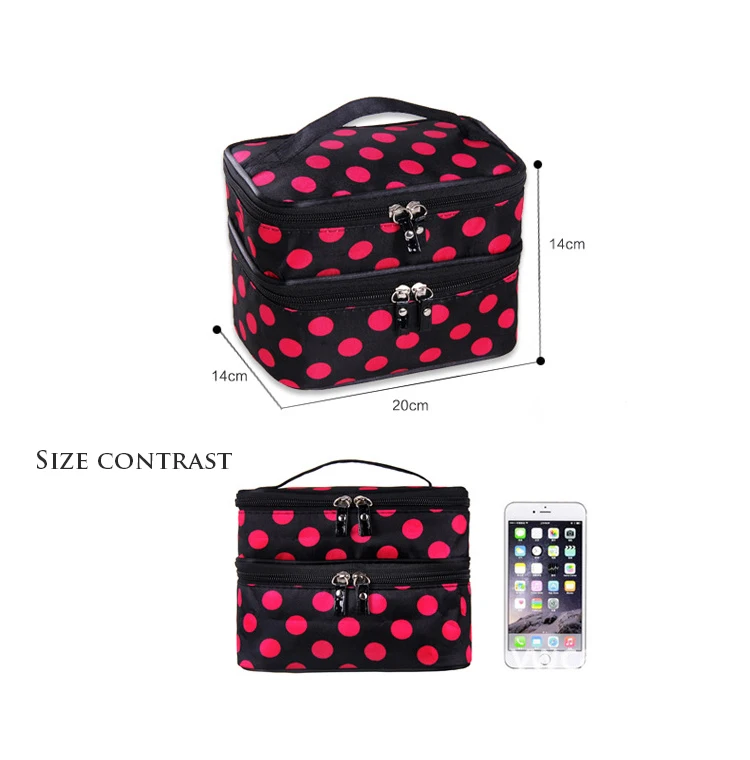 Double layer travel Cosmetic bag for makeup organizer Beauty Bag Large capacity storage handbag toiletry US | Красота и здоровье