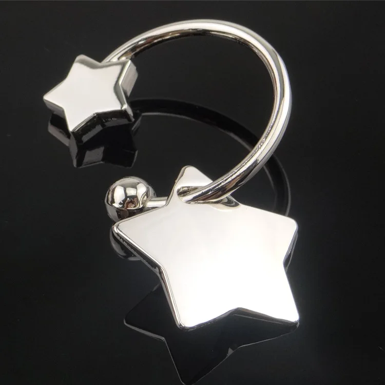 Металлический Серебряный цвет Звездный брелок оригинальный кольцо продвижение