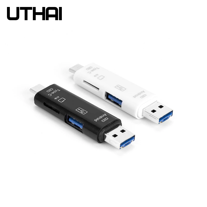 UTHAI C01 Type C/MicroUSB/USB 3в1 OTG Кардридер высокоскоростной Универсальный TF/USB для Android
