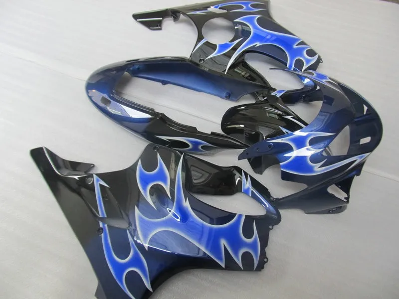 

Customized fairing For H CBR600 F4 1999 2000 CBR600F4 99 00 CBR 600 Blue flames black ABS Fairings Injection molding