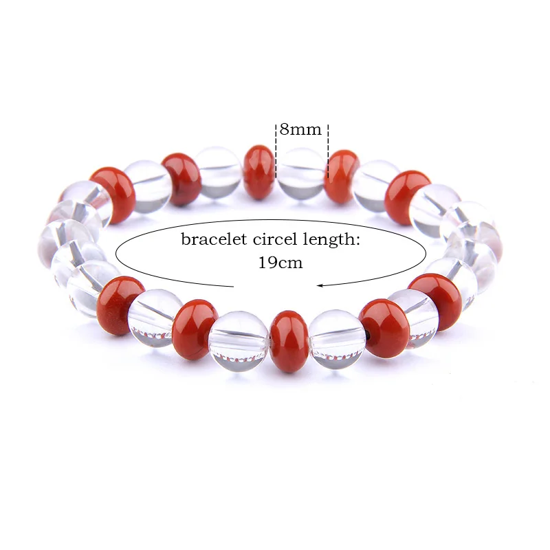Natural Stone Onyx Crystal Strand Bracelet Men Fashion Abacus Beads Bracelets for Women Elastic Friendship Couple | Украшения и
