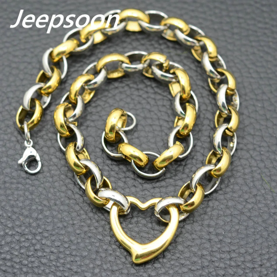 Горячая Распродажа модные ювелирные изделия из нержавеющей стали Joyas цепочка-ожерелье «сердце» высокое качество Jeepsoon NGEGAOBG