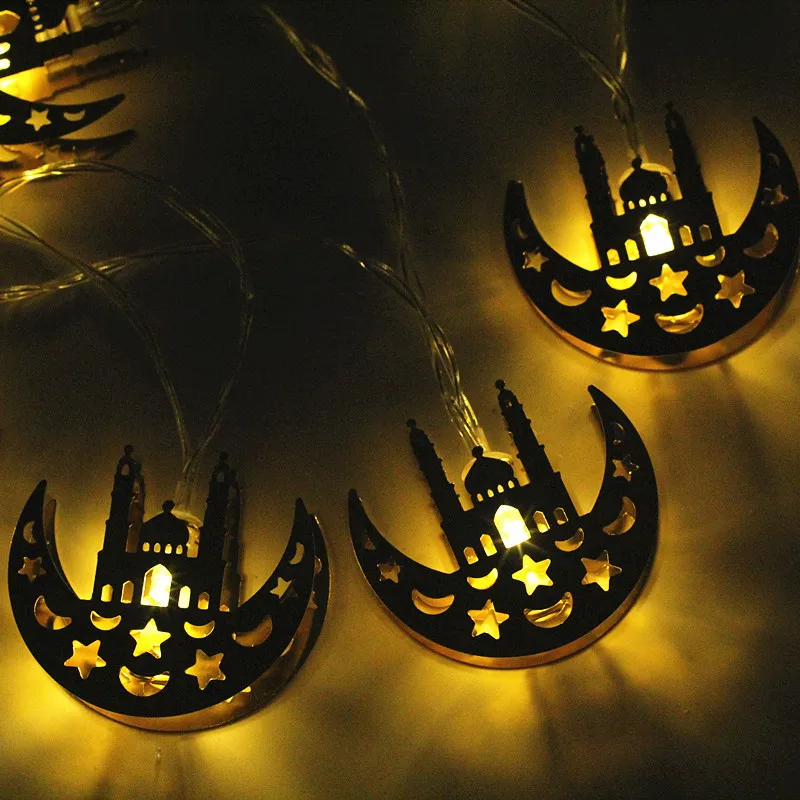 2019 Рамадан украшение светодиодный свет шнура замок Луна EID Mubarak Декор для дома