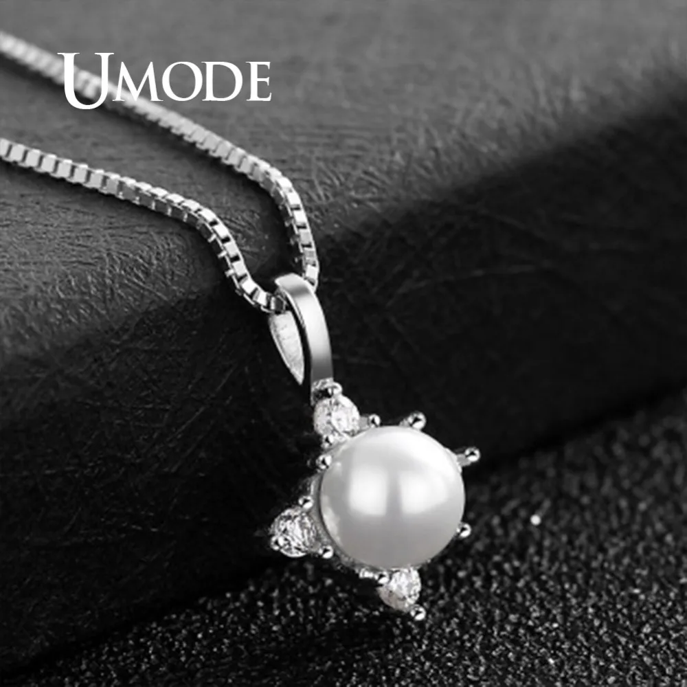 UMODE Настоящее серебро 925 пробы 925 цепи ожерелья Природные пресной воды жемчужные подвески для Для женщин украшений Серебро 925 bijoux ULN0419