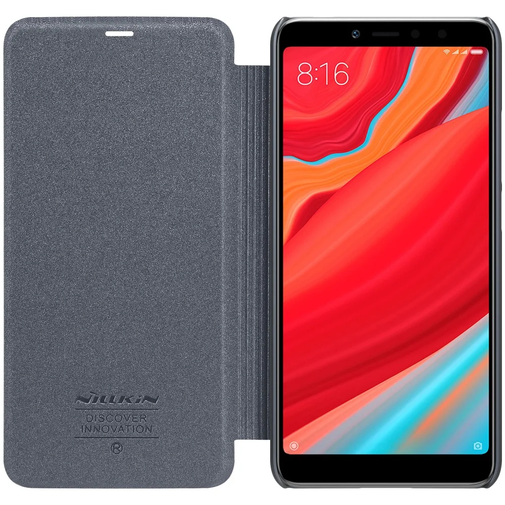 Чехол Nillkin для телефона Xiaomi Redmi S2 блестящий кожаный чехол полная защита откидной |