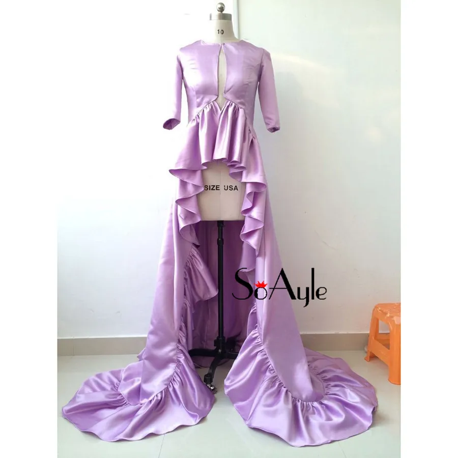 

SoAyle Real Picture Vestidos de festa 2017 Prom Dresses Jacket Half Sleeves Ruffles Long Outer Wear for Marriage Winter Gown