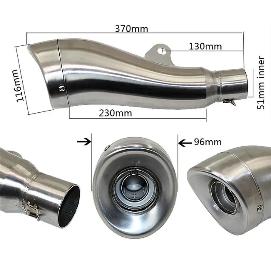 51MM Inner Dia Scooter Exhaust Muffler Leovince Motorbike Pipe Motorcycle For GTS 300 | Автомобили и мотоциклы