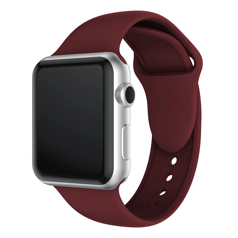 Мягкий силиконовый спортивный ремешок для Apple Watch 4 3 2 1 38 мм 42 мм полосы Классический ремешок для часов умный ремень для Iwatch серии 4 40 мм 44 мм