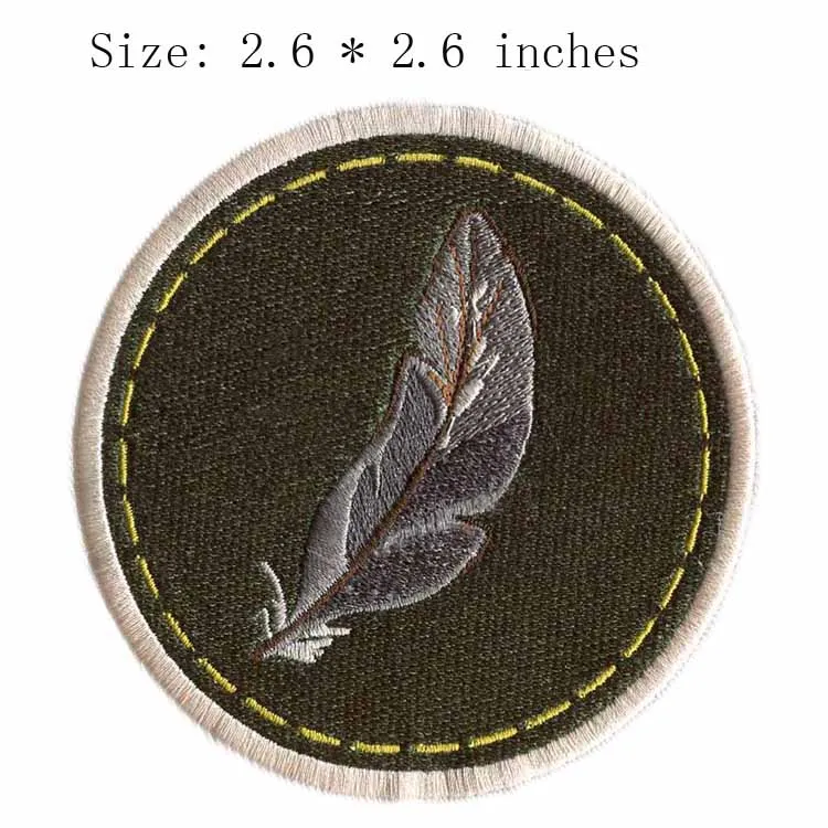 

Feather 2.6"wide embroidery patch for cloth folding/fieltro/soft