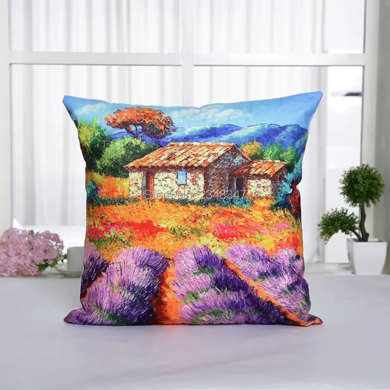 Вид Живописные пейзажи огненный воздушный шар Лавандовая роспись нарисованная