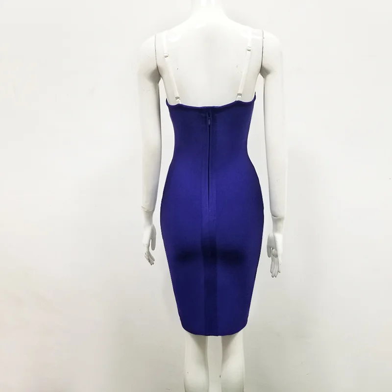 

wholesale 2020 Newest Women dress Royal blue Spaghetti Strap Tight Mini sexy Celebrity Cocktail party bandage dress