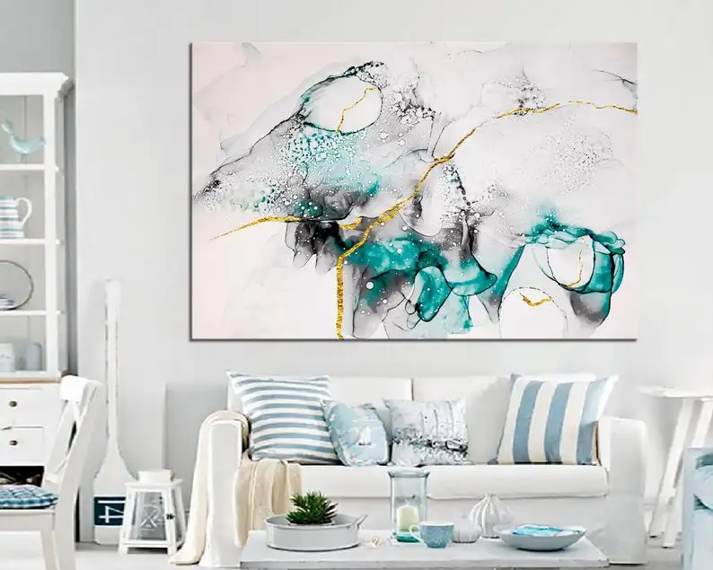 Large Abstract Pattern Canvas Paintings Marble Art Wall Room Decor Modern Home Decoration Mural Living Pictures |