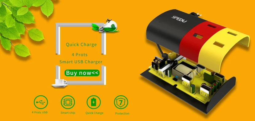 Spedu USB Зарядное устройство Универсальный Quick Charge 3.0 быстрый мобильный телефон Зарядное устройство(quick charge 2.0 совместимый) для Samsung Huawei LG Xiaomi