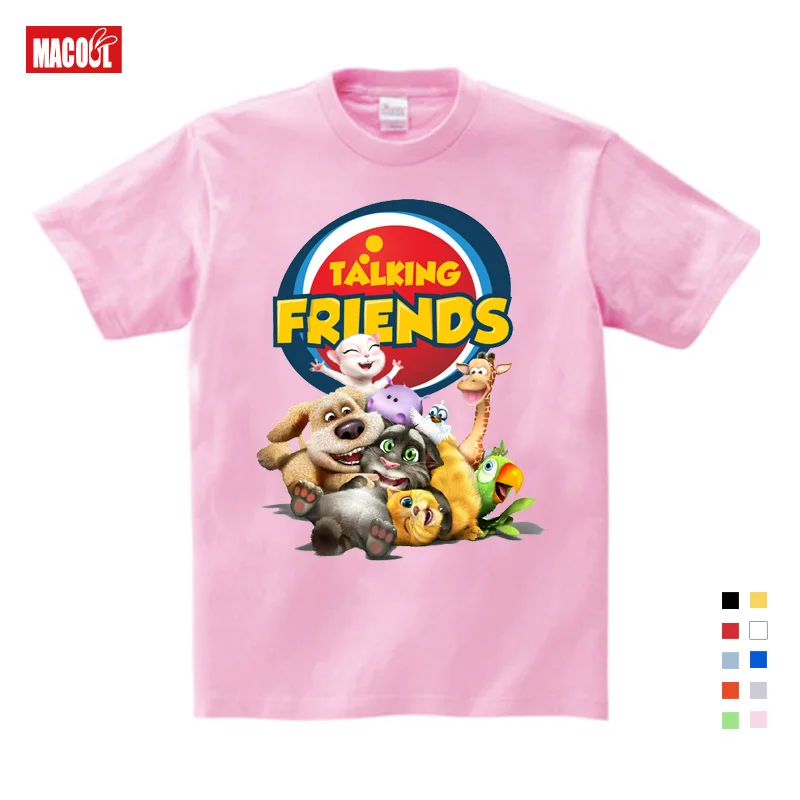children t shirts girls 9 years boys games can Talking Tom Cat t shirt Summer Child Cat Tom and his friends funny cool tops
