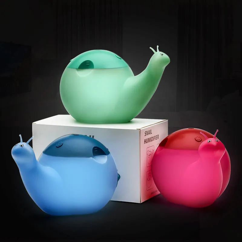

New Arrival Creative Cartoon Snail Air Humidifier USB 550ML Night Light Diffuser 3 Colors Mute Mist Maker Fogger