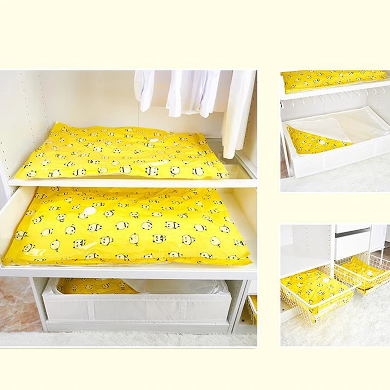 1PCS 100x80cm Creative Vacuum Compression Bag Home Daily Necessities Clothes Quilt Pillow Blanket Storage Bag Travel Sorting Bag