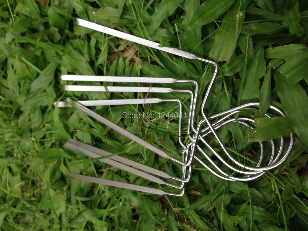 Постный плоты двойной широкий шпажки 8 дюймов Нержавеющая сталь Twin Skwers гриль