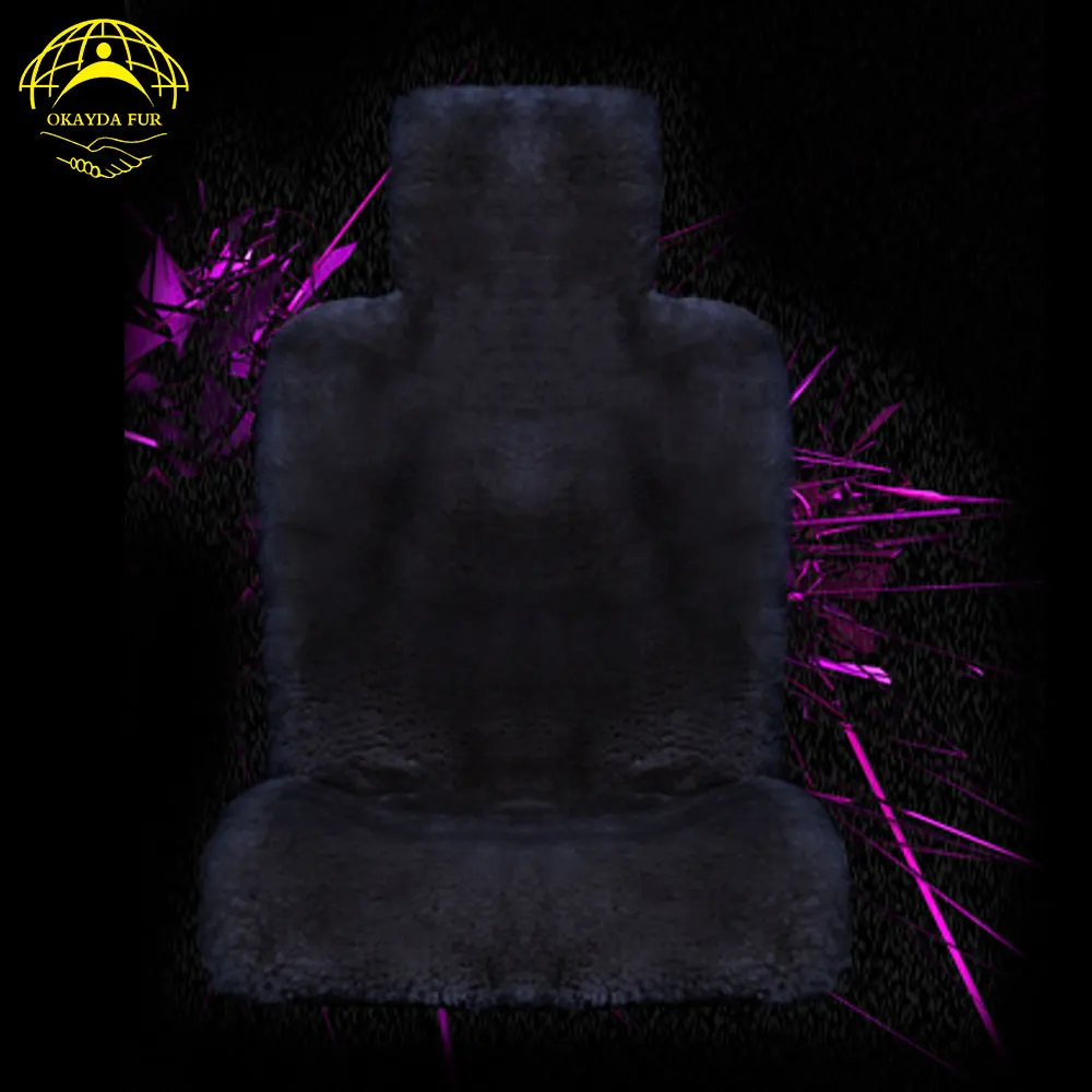 black 1 piece OKAYDA, черный чехол для автокресла, универсальный, полный мех, овчина,, Новое поступление, защита вашего автокресла, теплое зимнее - Название цвета: black 1 piece