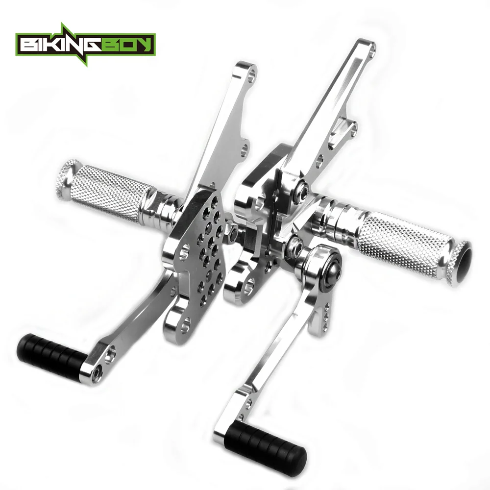 BIKINGBOY ЧПУ Регулируемая подножки подножек ног сзади Устанавливает Rearsets для KAWASAKI