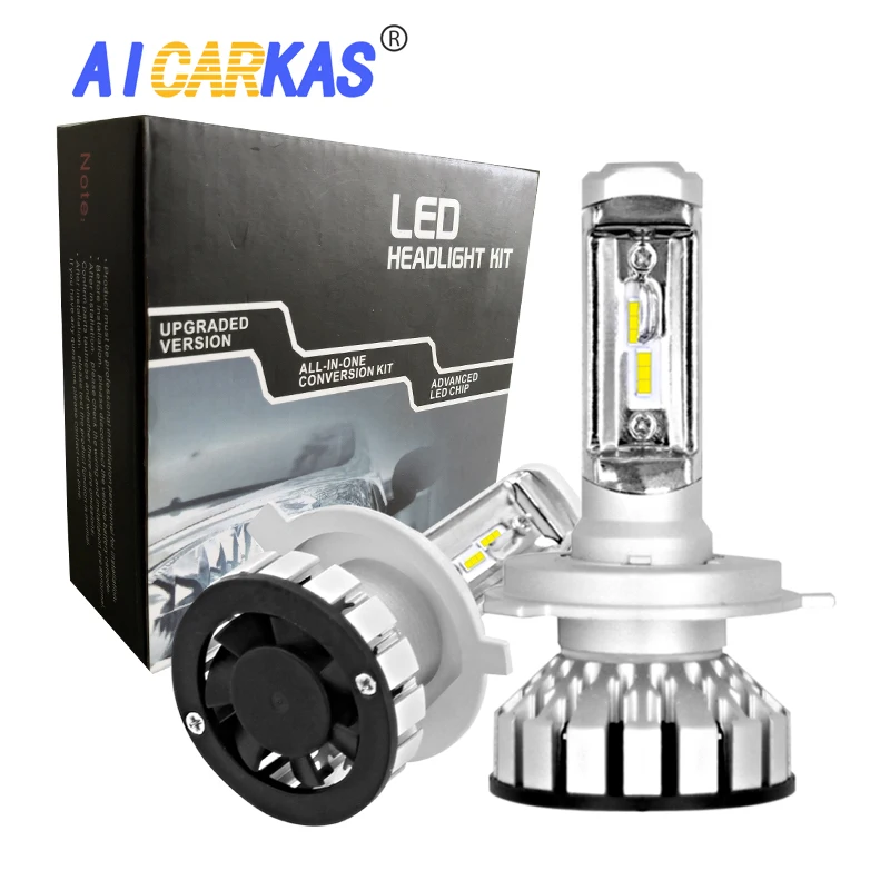 AICARKAS ZES Turbo Светодиодные Автомобильные фары H4 H1 H3 H7 H8/H11 9005/HB3 9006/HB4 9012/HIR2 60