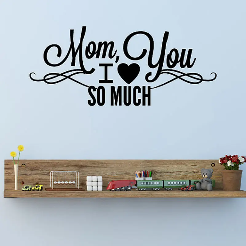 Mom I love You так много настенные наклейки с цитатами искусство домашний декор для