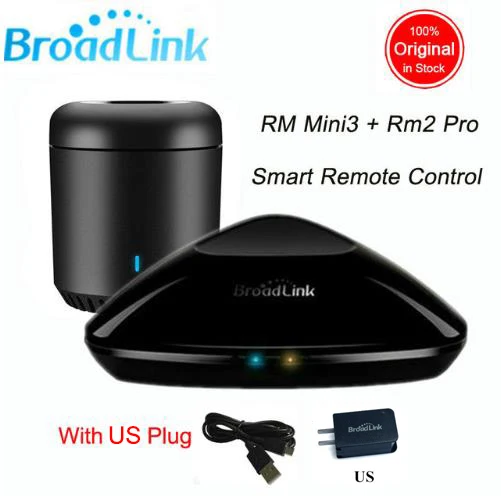 US PRO with RM Mini3 Broadlink RM PRO+ RM Mini 3 умный дом автоматизация WiFi+ IR+ RF умный дом переключатель универсальный интеллектуальный пульт дистанционного управления Alexa - Комплект: US PRO with RM Mini3